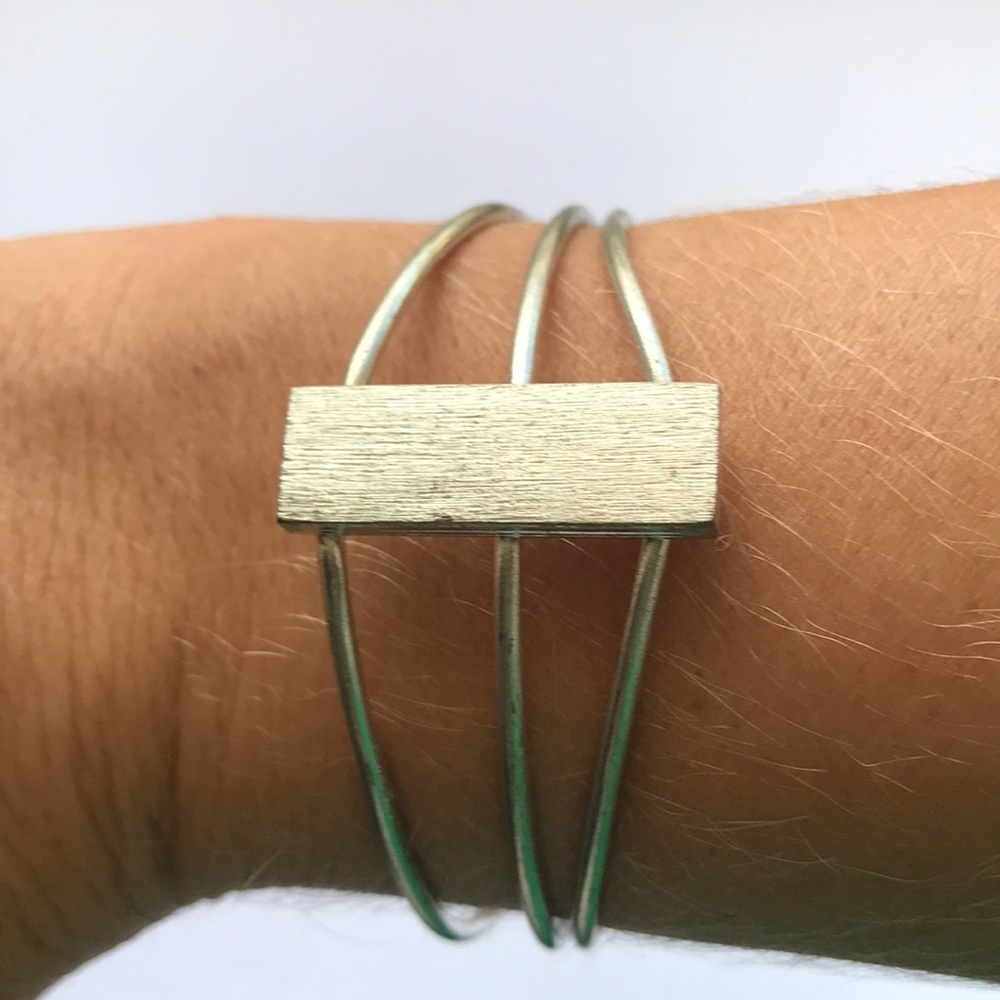 Silver Bar Cuff - Picture 3 of 3